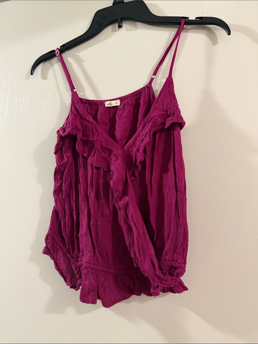 Hollister Ruffled Spaghetti Strap Camisole - Magenta